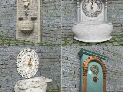 Wall Fountains Collection 4K 3D model