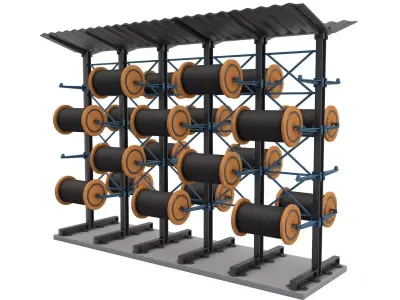 Cantilever Supported Roofs cable reel 3D model