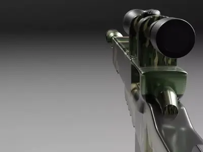 Realistic Tactical Sniper Rifle 3D Model Camouflage Military  3D model