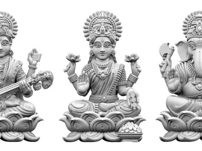 LaxmiJi SarswatiJi  GaneshJi 3D print model