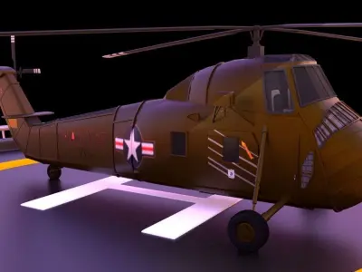 Military helicopters pack Low-poly 3D model