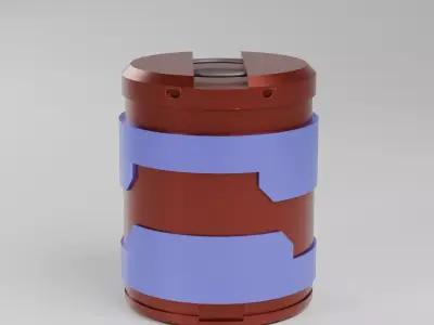 Futuristic Sci-Fi Cylinder Container High-Detail 3D Model 3D model