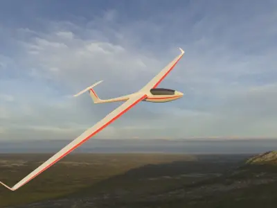 Glider in night sky 3D model