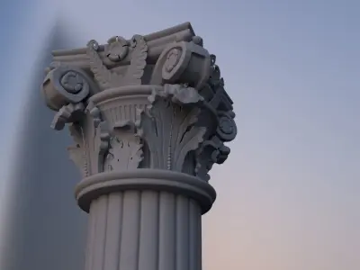 Roman Pillar Low-poly 3D model