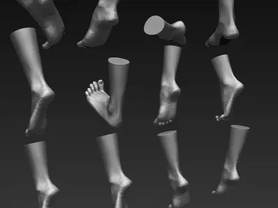 12 Female Feet 3D model
