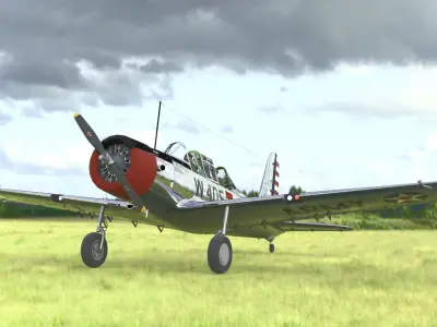 BT-13 Vultee Valiant Low-poly 3D model