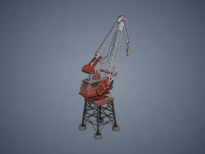 Dock Crane Low-poly 3D model shop