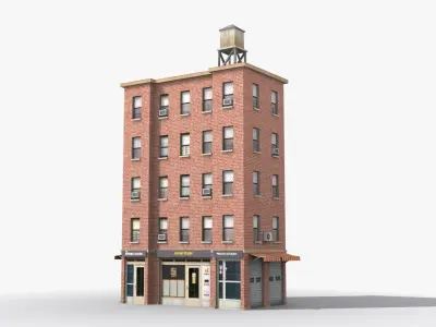 Apartment Building x16 Low-poly 3D model