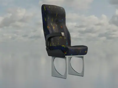 Bus Seat Low-poly 3D model
