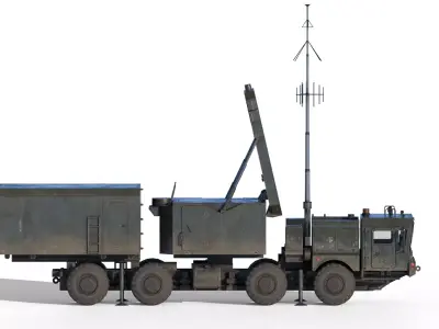 S-400 Trioumf Radar Fully-Rigged Animated Game Ready Low-poly 3D model
