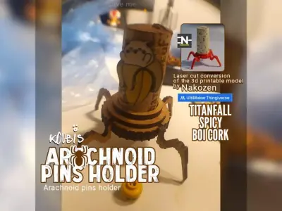 Arachnoid Pins Holder - Laser Cut Free 3D model