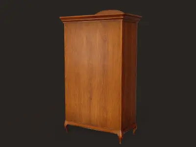 Wardrobe - PBR Game Ready wooden Low-poly 3D model
