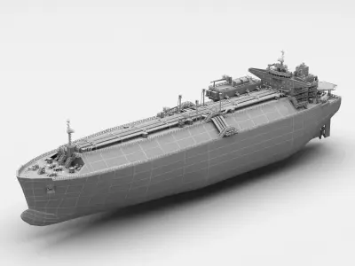 LNG Gas Carrier lowpoly  Low-poly 3D model
