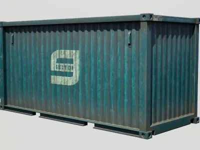 Container Game-Ready with PBR textures Low-poly 3D model