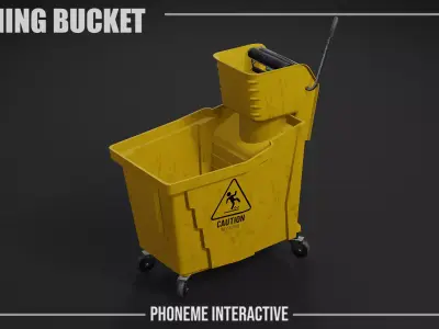 Cleaning Bucket 3D Model - Game Ready with LODs Low-poly 3D model