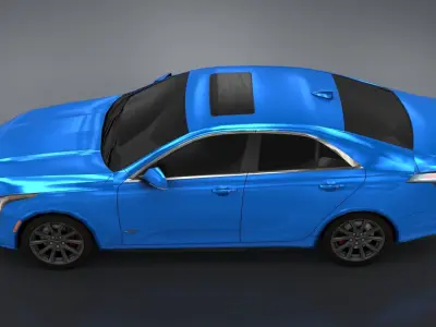 Cadillac CT4 V 2022 Free low-poly 3D model