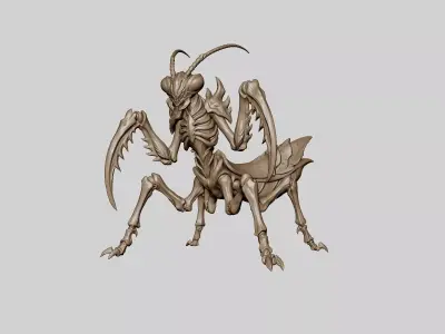 Aether-Forged Void-Mantis - Premium 3D Printable Sci-Fi Boss 3D print model