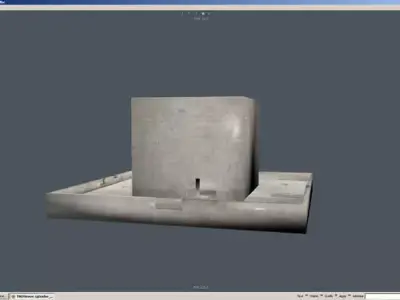 Bunker fbx concrete building in desert 3D model