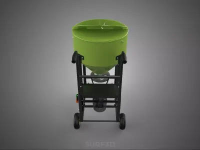 MOBILE BUCKET VERTICAL HELICAL AUGER SCREW MIXER BLENDER GRINDER 3D model