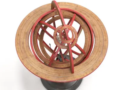 18th Century French Planetarium and Armillary Sphere 3D model