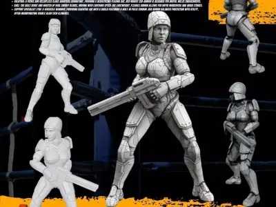 3D Printable Space Commando 3D model