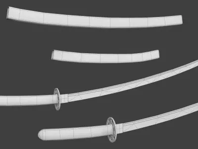 Samurai Swords Low-poly 3D model