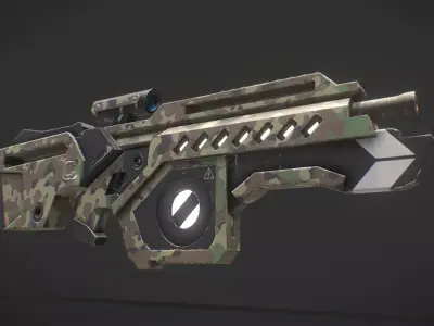 Sci Fi  gun Low-poly 3D model Low-poly 3D model