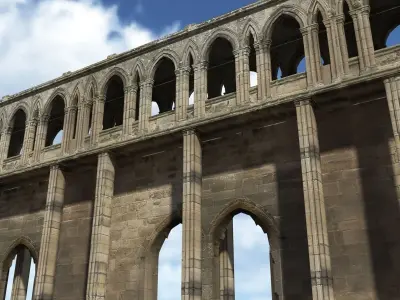 Castle Ruin 2 Low poly 3d Model Low-poly 3D model