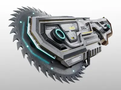 Space Chainsaber Low-poly 3D model