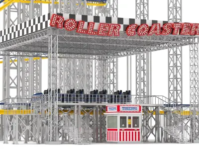 Full Roller Coaster 3D model