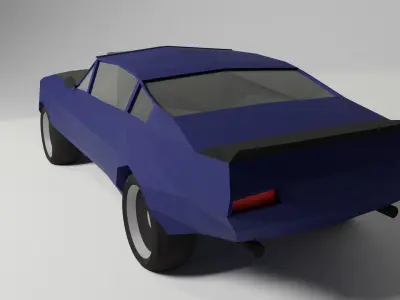 Low Poly Muscle Car  Free low-poly 3D model