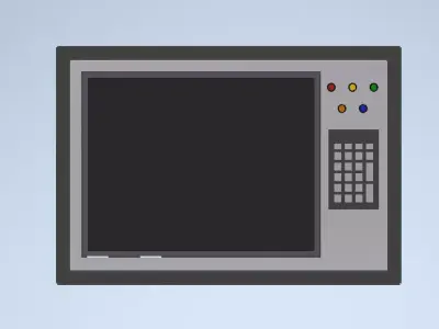 Electrical Cabinet with Screen 3D model