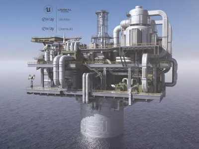Sci-fi OilRig 3D model purchase