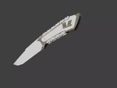 this is a biker knife for a game or for a website Low-poly 3D model