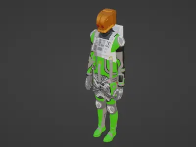 Robot Soldier - Assault Soldier Low-poly 3D model 33