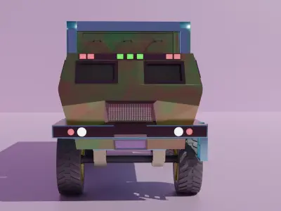 Rocket Launcher Truck Low Poly Low-poly 3D model