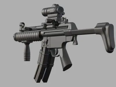 Submachine gun MP5K 3D model