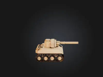 Voxel Tank Model Low-poly 3D model