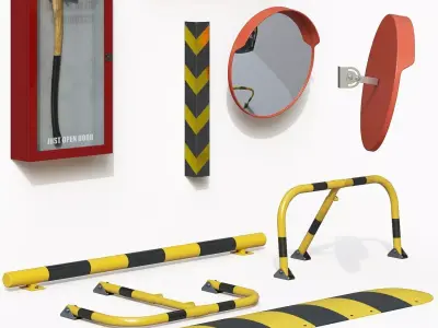 Parking Equipment Set 3D model