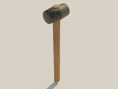 Rubber mallet tool Low-poly 3D model