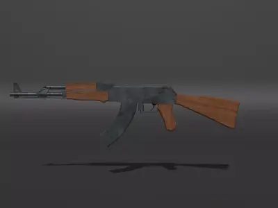 AK47 weapon Low Poly  Low-poly 3D model