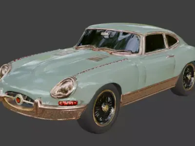 Luxury Jeweled Classic Jaguar E-Type Low-poly 3D model