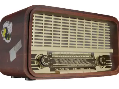 Old Vintage Radio Game Ready Low-poly 3D model