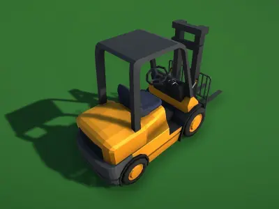 Forklift Lowpoly Vehicle Prop Low-poly 3D model