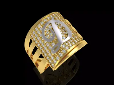 Latter Design Ring 3D print model