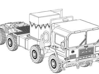 MAN CAT A1 8x8 Cargo Truck 3D print model