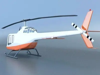 Bell 505 ranger X private helicopter 3D model