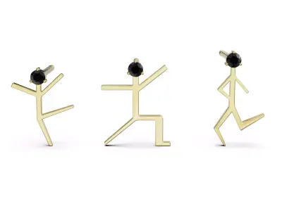 Earrings in the form of men 3D print model  part 2 3D print model
