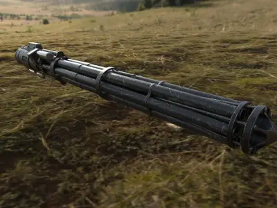GSH-30-6 Rotary cannon Game ready Free 3D model