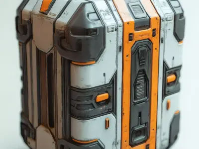 Futuristic Sci-Fi Chest - Low Poly 3D Model for Space Games 3D model